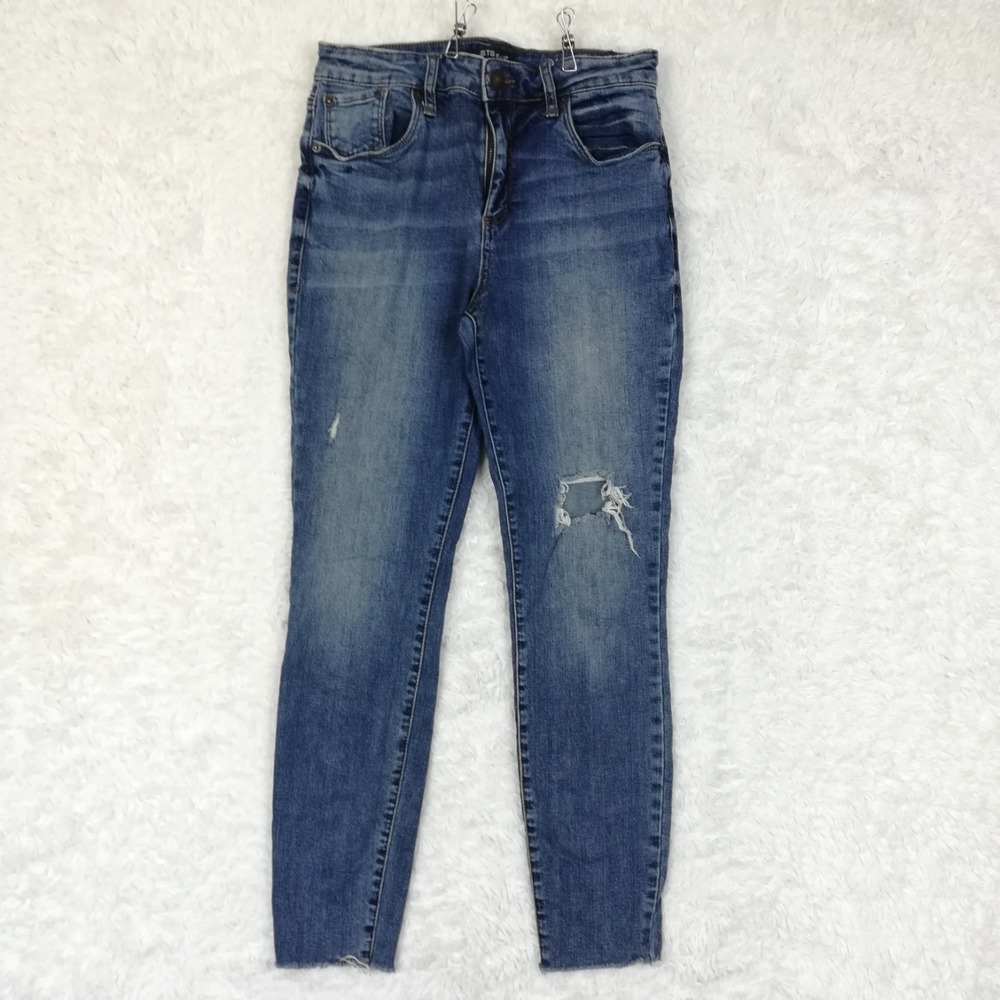 STS Blue Womens Jeans Ellie Ankle Skinny Denim High Rise Rw Hem Ripped 30